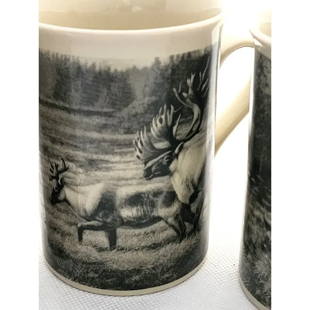 Cups/Mugs-Field & Stream-Vintage Look-Deer-Elk-Mallard-Wood Duck-8 oz-Set of 4 - Picture 11 of 16